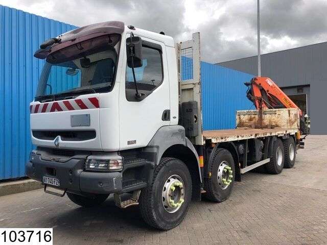RENAULT Kerax 370 8x4, Palfinger crane, Manual, Steel suspension, Remote open laadbak vrachtwagen - Photo 5